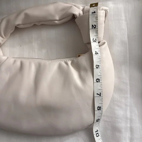 Melie Bianco Alexandra Cream Vegan Leather Top Handle Bag Small - Picture 8 of 9